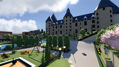 Circuit devant le palais ducal